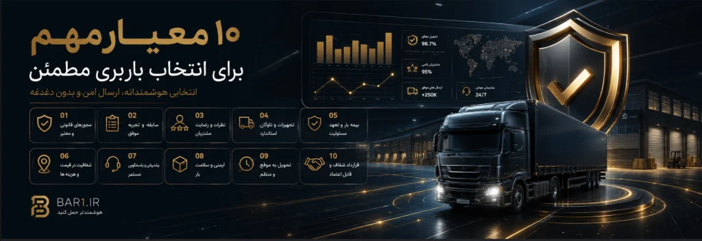 ۱۰ معیار مهم برای انتخاب باربری مطمئن